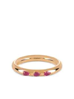 Кольцо Leaves из розового золота с рубином ROSEKEY, золотой