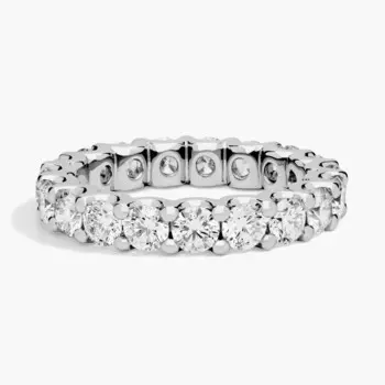 Кольцо Luna Lab-Grown Diamond Eternity из 14-каратного белого золота (3 карата, двойной цвет - FG / VS2-SI1) Blue Nile