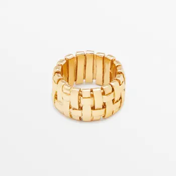 Кольцо Massimo Dutti Plaited, золотистый