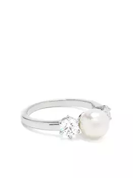 Кольцо Matrix с кристаллами и жемчугом Swarovski, серебяный
