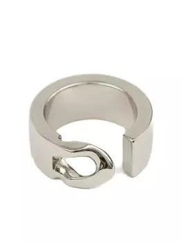 Кольцо MM6 Maison Margiela Minimal с логотипом 3 мм, серебряный