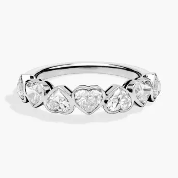 Кольцо на годовщину с 7 бриллиантами в форме сердца из белого золота 14 карат (1 3/4 карата) Blue Nile