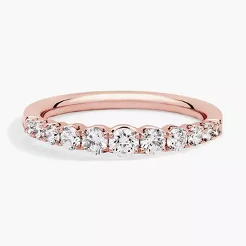 Кольцо на годовщину с градуированными бриллиантами Selene из розового золота 14 карат (5/8 карата, двойной цвет) Blue Nile