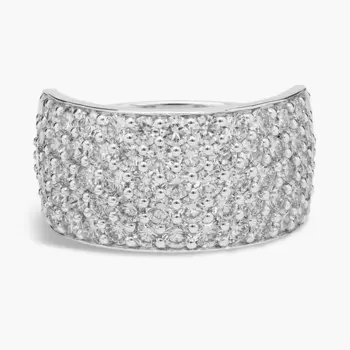 Кольцо на годовщину с пятью рядами паве из 14-каратного белого золота (2,5 карата) Blue Nile