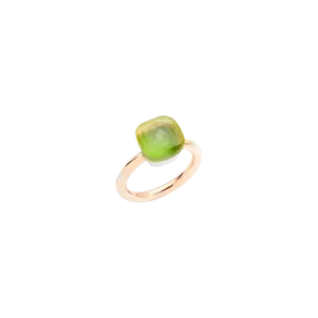 Кольцо nude gel nude из розового и белого золота с кварцем лимонного геля и хризопразом Pomellato