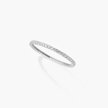 Кольцо обручальное Messika Gatsby, белое золото/бриллианты