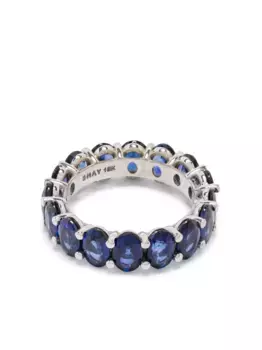 Кольцо Oval Eternity из белого золота с сапфирами SHAY, серебяный