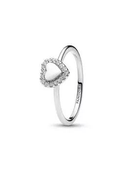 Кольцо Pandora Engravable Heart Halo Ring, стерлинговое серебро