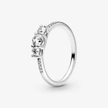 Кольцо Pandora Timeless Clear Three-Stone, серебро