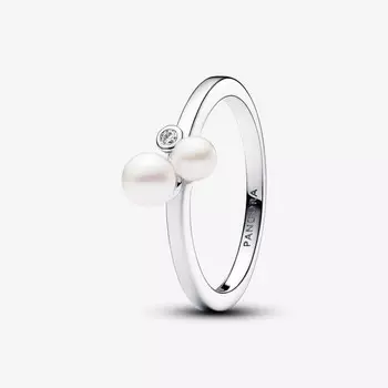 Кольцо Pandora Timeless Duo, серебро/жемчуг