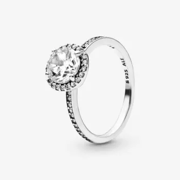 Кольцо Pandora Timeless Round Sparkle Halo, серебро