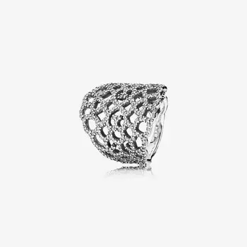 Кольцо Pandora Timeless Shimmering Lace Clear CZ, серебро