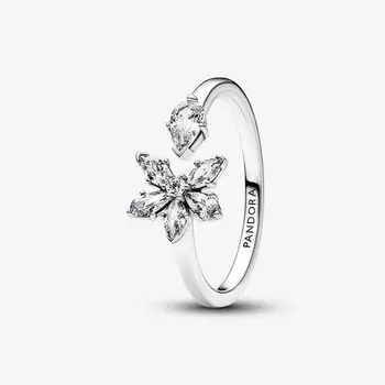 Кольцо Pandora Timeless Sparkling Herbarium Cluster Open, серебро