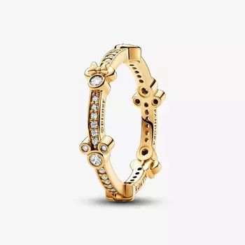 Кольцо Pandora x Disney Mickey Mouse & Minnie Mouse Sparkling Eternity, золото
