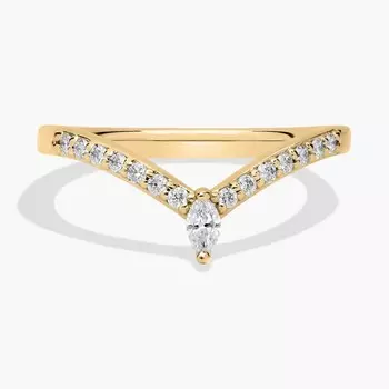 Кольцо Pav Drop Marquise, составное из 18-каратного желтого золота (1/4 карата, двойной цвет) Blue Nile