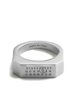 Кольцо-печатка MM6 Maison Margiela, серебряный