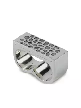 Кольцо Plate Double с бриллиантами Parts of Four, серебяный