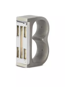 Кольцо Plate Double Sugarmans Punchout Parts of Four, серебряный