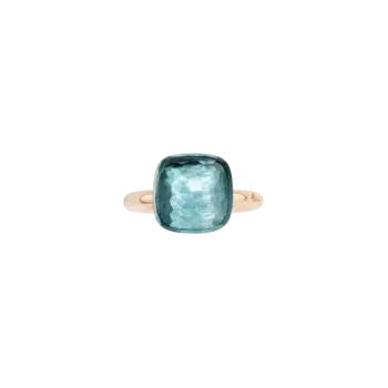 Кольцо Pomellato Nudo из розового и белого золота с голубым топазом