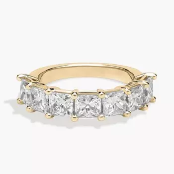 Кольцо «Принцесса» с семью выращенными в лаборатории бриллиантами из 14-каратного желтого золота (3 карата, два карата — FG / VS2-SI1) Blue Nile