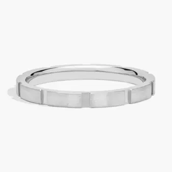 Кольцо прямоугольной огранки из 14-каратного белого золота (2 мм) Blue Nile