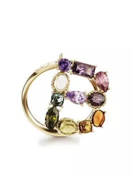 Кольцо Rainbow Alphabet D из желтого золота с камнями Dolce & Gabbana, золотой