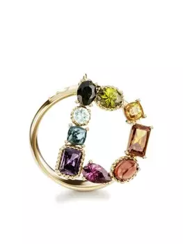 Кольцо Rainbow Alphabet D из желтого золота с камнями Dolce & Gabbana, золотой