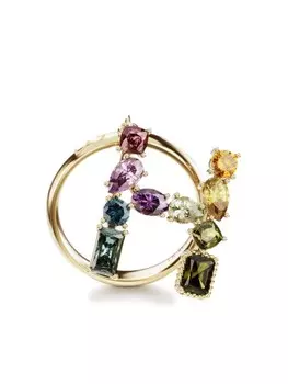 Кольцо Rainbow Alphabet H из желтого золота с камнями Dolce & Gabbana, золотой