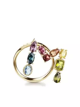 Кольцо Rainbow Alphabet M из желтого золота с камнями Dolce & Gabbana, золотой