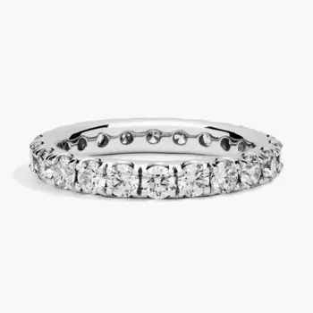 Кольцо Riviera Pav Diamond Eternity из 14-каратного белого золота (2 карата Tw. - HI / SI1-SI2) Blue Nile