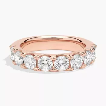 Кольцо Riviera Pav с выращенными в лаборатории бриллиантами из 14-каратного розового золота (2 карата, двойной цвет - FG / VS2-SI1) Blue Nile