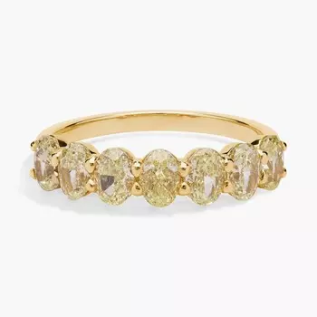 Кольцо с 7 овальными желтыми бриллиантами из 18-каратного желтого золота (1 3/4 карата) Blue Nile