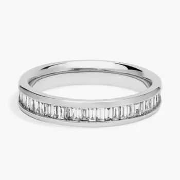 Кольцо с бриллиантами багетной огранки Channel Set из 18-каратного белого золота (1/2 карата) Blue Nile