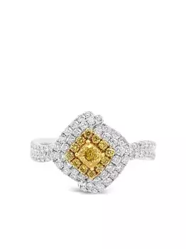 Кольцо с бриллиантами Fancy Intense из 18-каратного желтого золота и платины HYT Jewelry, серебряный