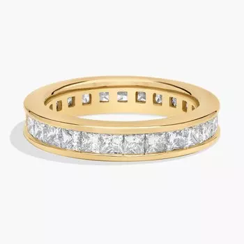 Кольцо с бриллиантами огранки «принцесса» из желтого золота 14 карат (2 карата, чистота — HI / SI1-SI2) Blue Nile