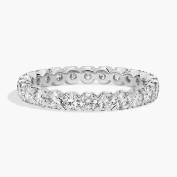 Кольцо с бриллиантами «рыбий хвост» из белого золота 14 карат (1 1/2 карата, чистота - HI / SI1-SI2) Blue Nile