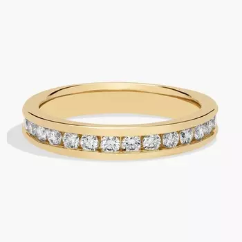 Кольцо с бриллиантами в оправе «Channel» из желтого золота 14 карат (1/2 карата, чистота — HI / SI1-SI2) Blue Nile