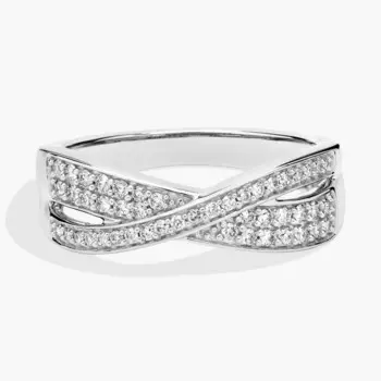 Кольцо с бриллиантами в оправе из 14-каратного белого золота (1/4 карата) Blue Nile