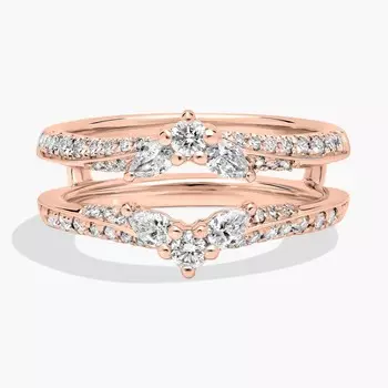 Кольцо с бриллиантовой вставкой в виде крылатого ролловера из 18-каратного розового золота (5/8 карата, двойной огранки) Blue Nile