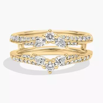 Кольцо с бриллиантовой вставкой в виде крылатого ролловера из 18-каратного желтого золота (5/8 карата). Blue Nile