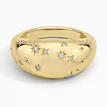 Кольцо с бриллиантовым куполом в виде созвездия зодиака Лев Brilliant Earth
