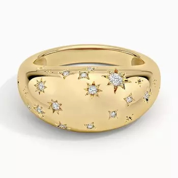 Кольцо с бриллиантовым куполом в виде созвездия Водолея Brilliant Earth