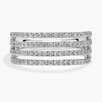 Кольцо с четырьмя сложенными бриллиантами в платине (1/2 карата) Blue Nile