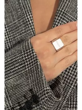 Кольцо с гравировкой логотипа VETEMENTS, серебряный