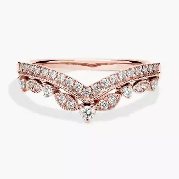 Кольцо с изогнутым бриллиантом Regal из 18-каратного розового золота (1/4 карата) Blue Nile