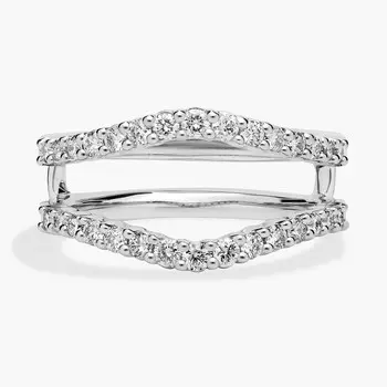 Кольцо с изогнутым паве из платины с бриллиантовой вставкой (1/2 карата) Blue Nile