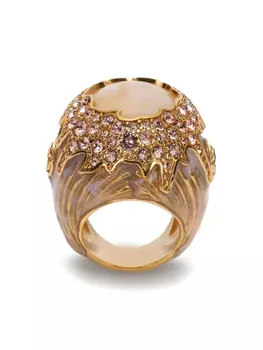 Кольцо с кристаллами Roberto Cavalli, золотой