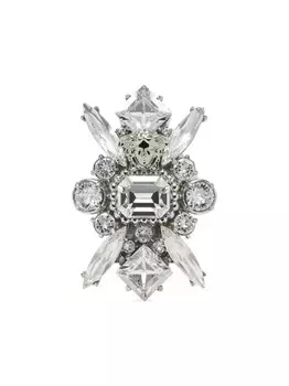 Кольцо с кристаллами Versace, серебряный