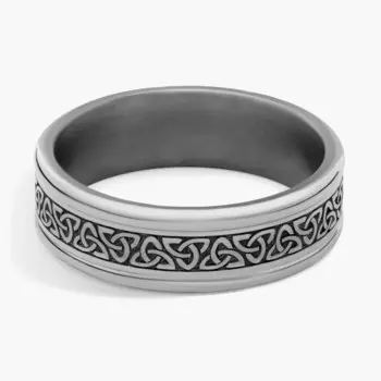 Кольцо с круглым краем и кельтским треугольным узлом из тантала (7 мм) Blue Nile
