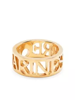 Кольцо с логотипом Marine Serre, золотой